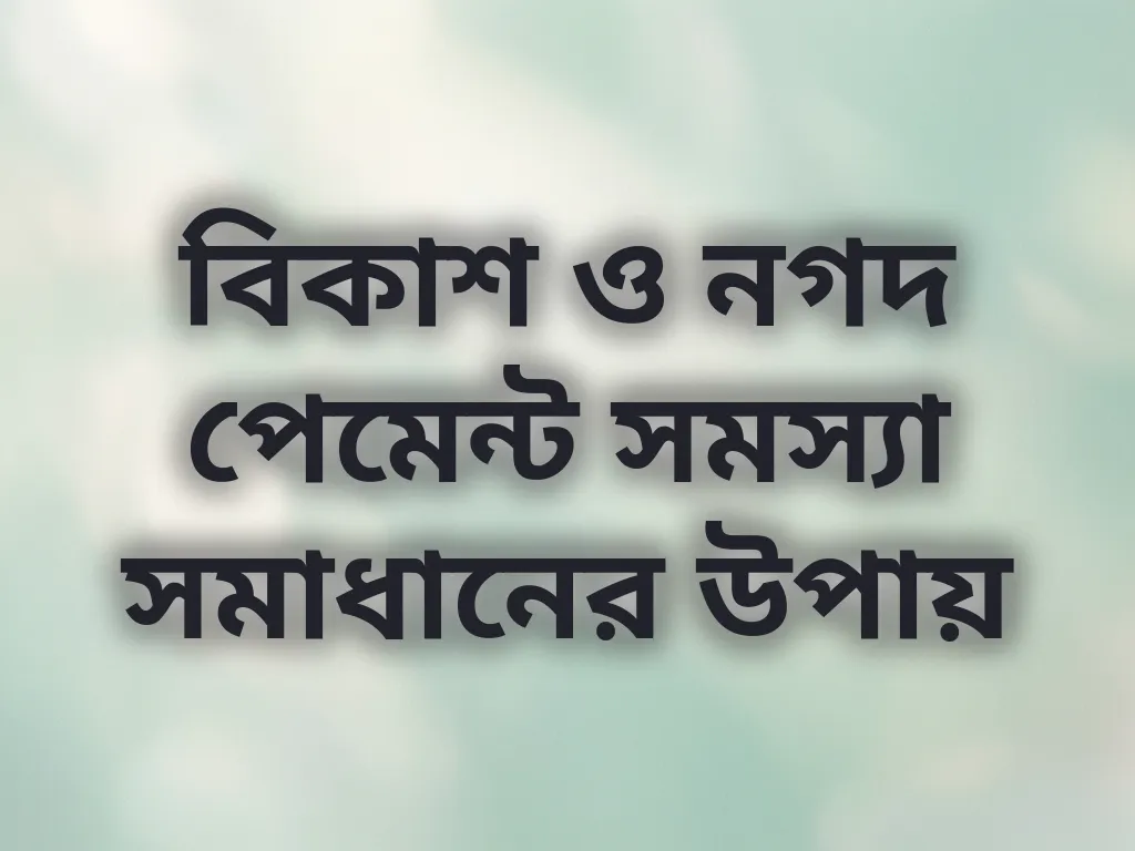 পেমেন্ট সমস্যা সমাধান